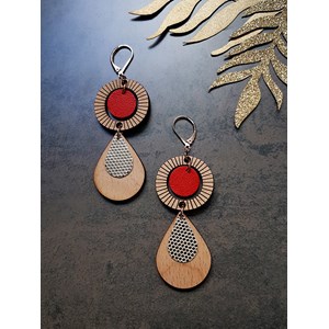 Boucles d'oreilles ethnique rouge