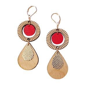 Boucles d'oreilles ethnique rouge