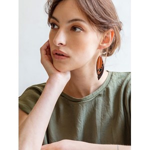 Boucles d'oreilles en cuir pop caramel