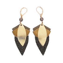 Boucles d'oreilles grand lotus olive