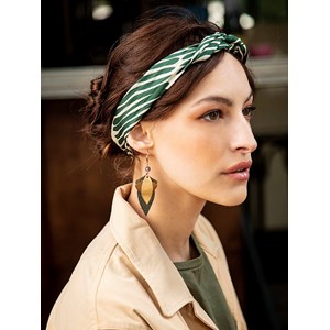 Boucles d'oreilles grand lotus olive