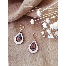 Boucles d'oreilles amande caramel