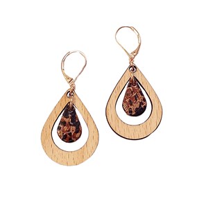 Boucles d'oreilles amande caramel