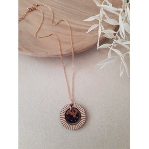 Collier en bois bulle caramel