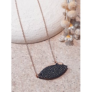 Collier en bois mini-petale olive