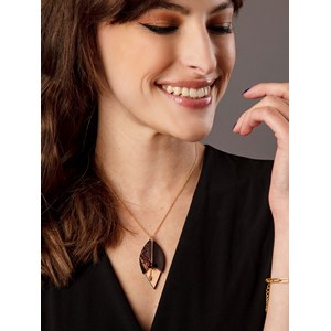 Collier en bois tulipe caramel