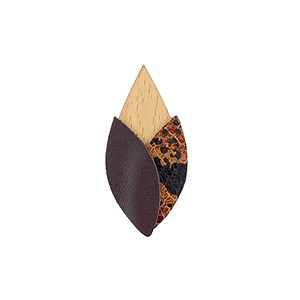 Broche en bois tulipe caramel