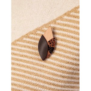 Broche en bois tulipe caramel