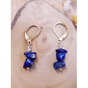 Boucles d'oreilles mini chakra lapis