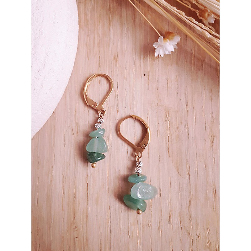 Ni Une Ni Deux - Boucle d'oreille mini chakra aventurine