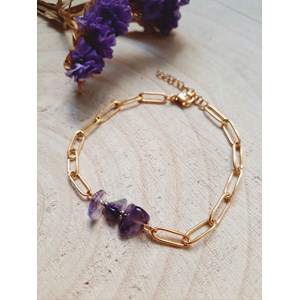 Bracelet pierres fines boho améthyste