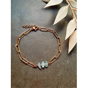 Bracelet pierres fines boho aigue marine