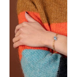 Bracelet pierres fines boho aigue marine