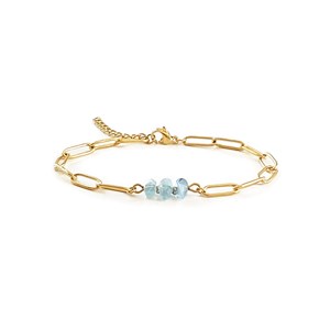 Bracelet pierres fines boho aigue marine
