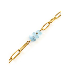 Bracelet pierres fines boho aigue marine