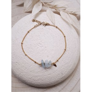 Bracelet chakras pierres aigue marine