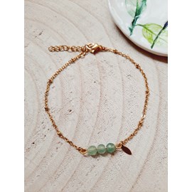 Bracelet points pierres aventurine