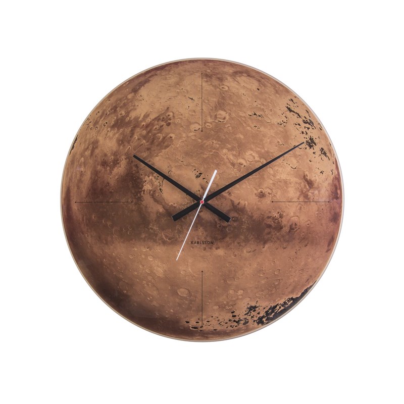 Générique - Horloge murale en verre mars - marron