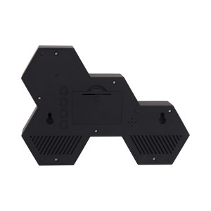 Réveil six hexagonale noir