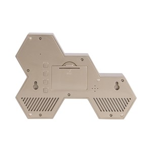 Réveil six hexagonale or