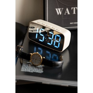 Réveil silver mirror led - gris clair