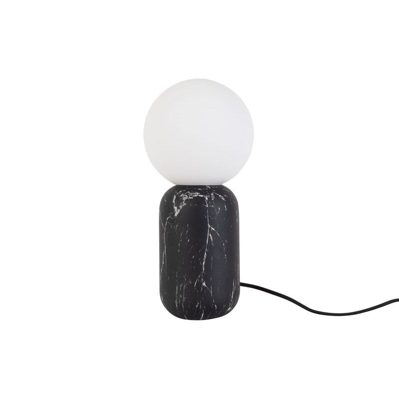 Leitmotiv - Lampe boule effet marbré h.32cm noir