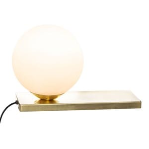 Lampe boule à poser avec base doré - h.