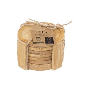 Lot de 6 dessous de verre en bambou et