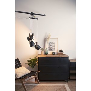 3 suspensions effet projecteur - noir et