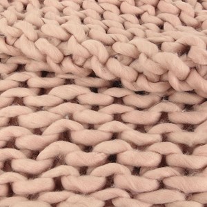 Plaid grosse maille 150x120cm rose