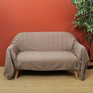 Plaid gaufré - 170 cm x 250 cm - marron