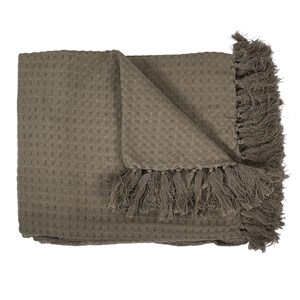 Plaid gaufré - 170 cm x 250 cm - marron