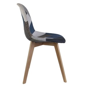 Chaise patchwork bleu gris