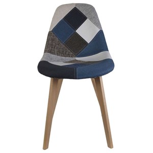 Chaise patchwork bleu gris