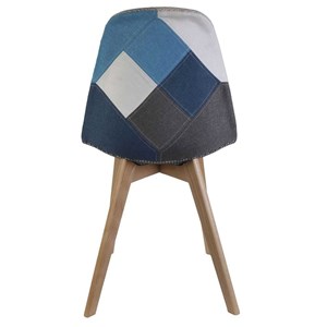 Chaise patchwork bleu gris
