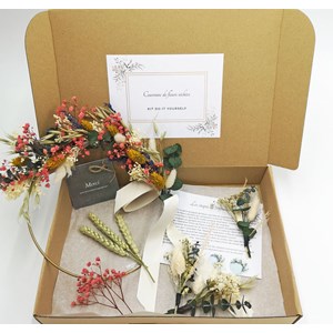 Kit diy couronne murale de fleurs séchée