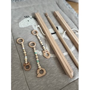 Arche d'éveil en bois + 3 hochets foret