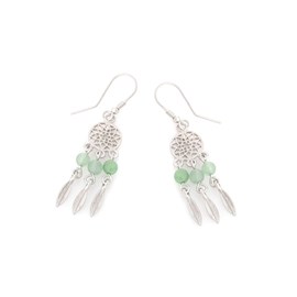 Boucles d'oreilles aventurine argent