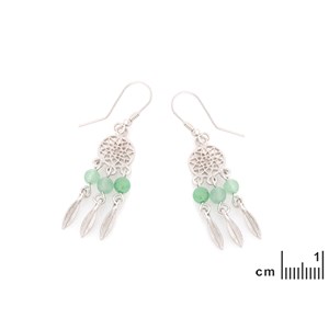 Boucles d'oreilles aventurine argent