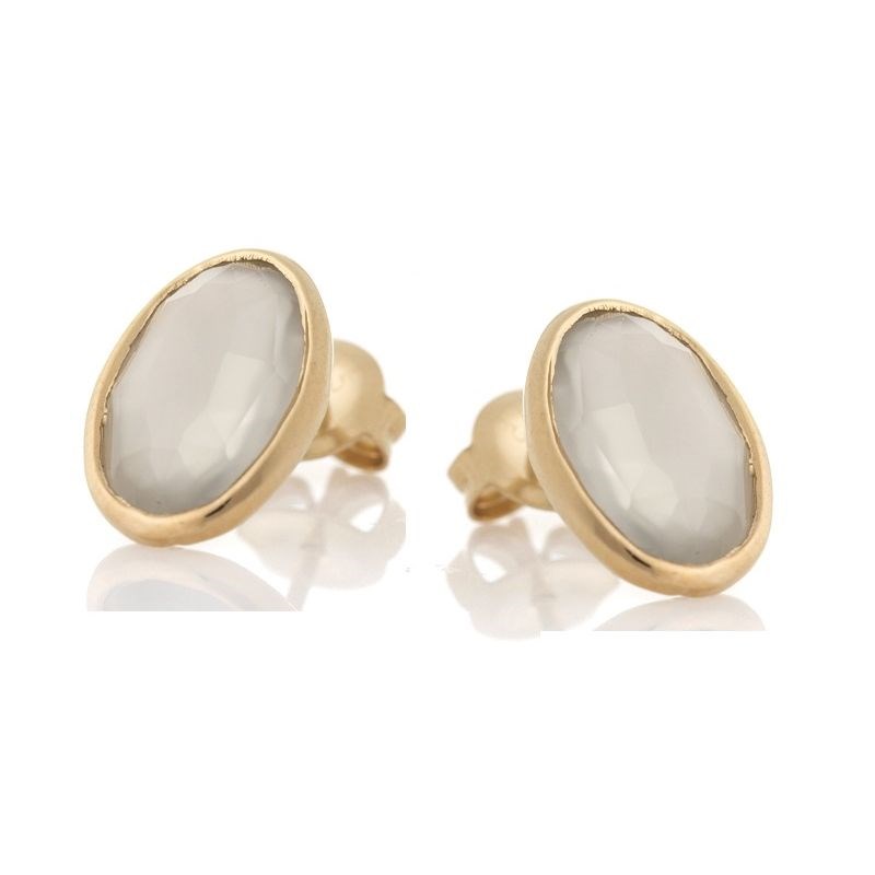 LaMaisonDelAmbre - Boucles d'oreilles pierre de lune gris