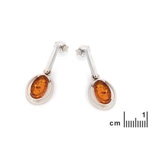 Boucles d'oreilles argent ambre
