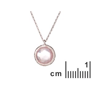 Collier argent quartz rose