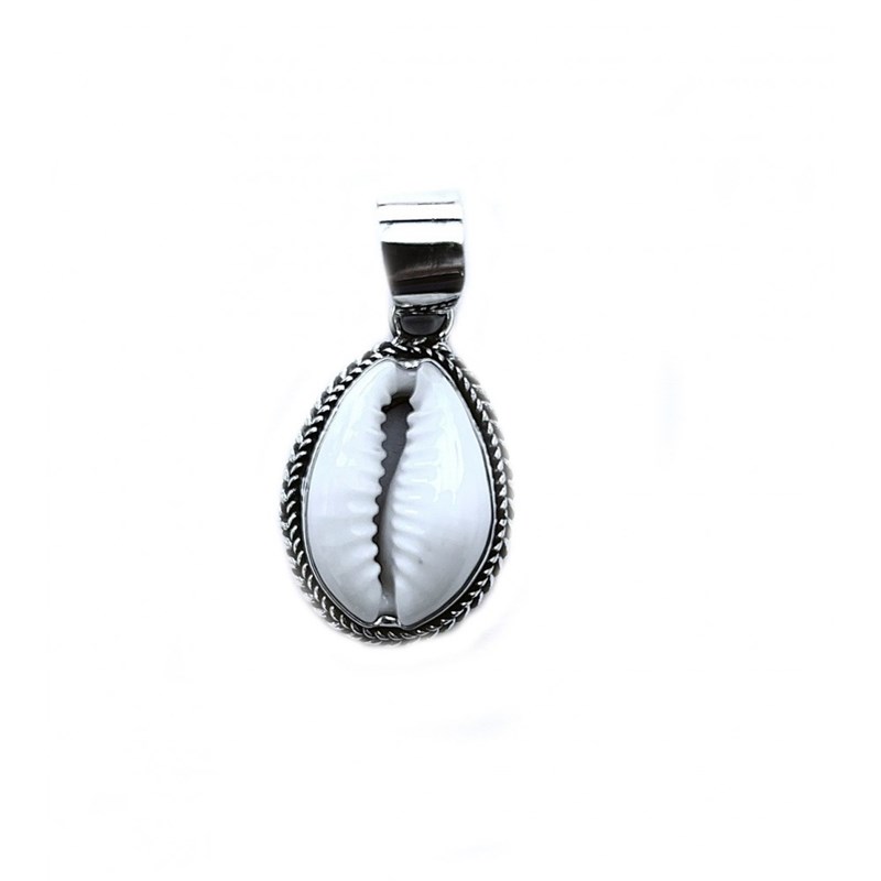 Bijoucolor - Pendentif cauri naturel