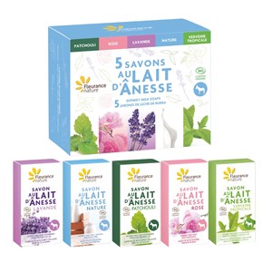 Coffret 5 savons au lait d’anesse