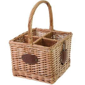 Panier porte-bouteille en osier 4 cases
