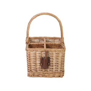 Panier porte-bouteille en osier 4 cases