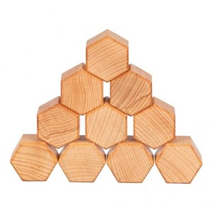Jeu de construction en bois naturel