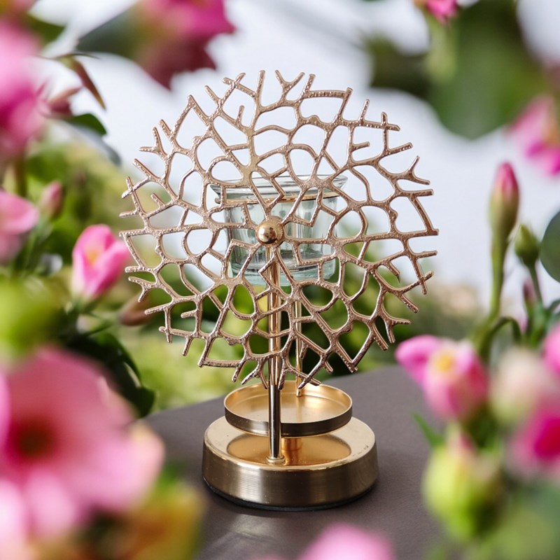 Brûleur en métal et verre corail