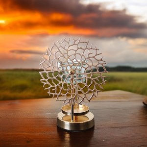 Brûleur en métal et verre corail