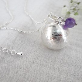 Bola brossé argent, février améthyste